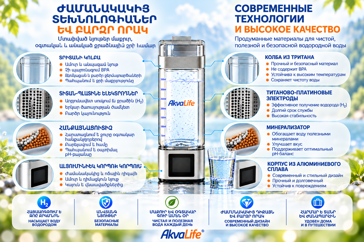  Ջրածնային ջրի գեներատոր  AkvaLife 4
